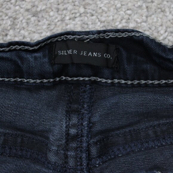 Silver Jeans Zac Mens 36x34 Blue 5-Pocket Cotton Stretch Straight Leg Grunge - Picture 11 of 14